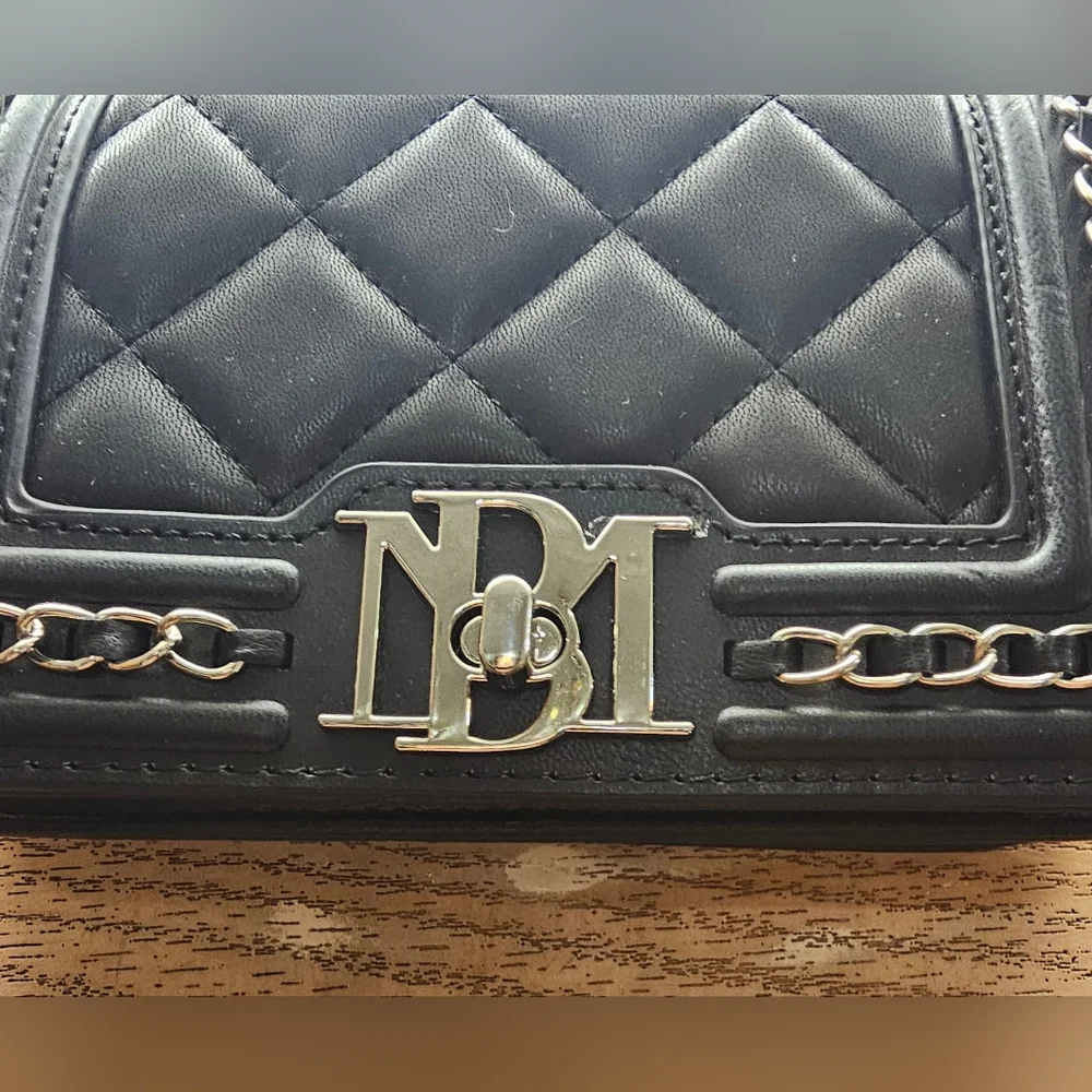 Badgley Mischka Black Quilted Chain Strap Crossbody Handbag NWT - Picture 9 of 15